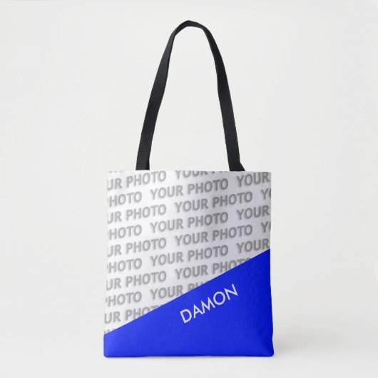 Tote Bag SEULS RECTANGLES DE COULEUR - bleu royal + vos idé (Devant)
