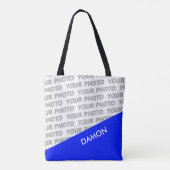 Tote Bag SEULS RECTANGLES DE COULEUR - bleu royal + vos idé (Dos)