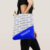 Tote Bag SEULS RECTANGLES DE COULEUR - bleu royal + vos idé (De près)