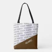 Tote Bag SEULS RECTANGLES DE COULEUR - brun foncé + vos idé (Dos)