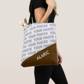 Tote Bag SEULS RECTANGLES DE COULEUR - brun foncé + vos idé (De près)