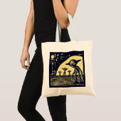 Tote Bag SF - Aliens sur une planète étrange coupe de bois  (Devant (produit))