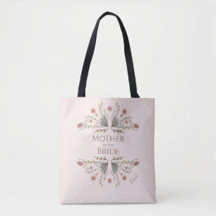 Tote Bag Shabby Chic Blue Flower Mère de la mariée