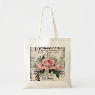 Tote Bag shabby chic, découpage, victorien, français chic,