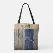 Tote Bag Shabby Chic Rustic Wood Personnalisé (Dos)