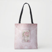 Tote Bag Shabby Chic Vase Vintage avec Roses (Devant)