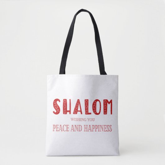 Tote Bag SHALOM Paix Et Bonheur (Devant)