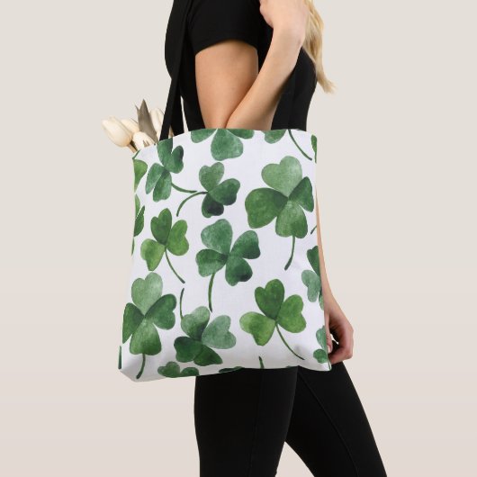 Tote Bag Shamrock aquarelle (De près)