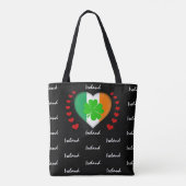 Tote Bag shamrock de mode Irish Flag & Heart Irish Flag (Dos)