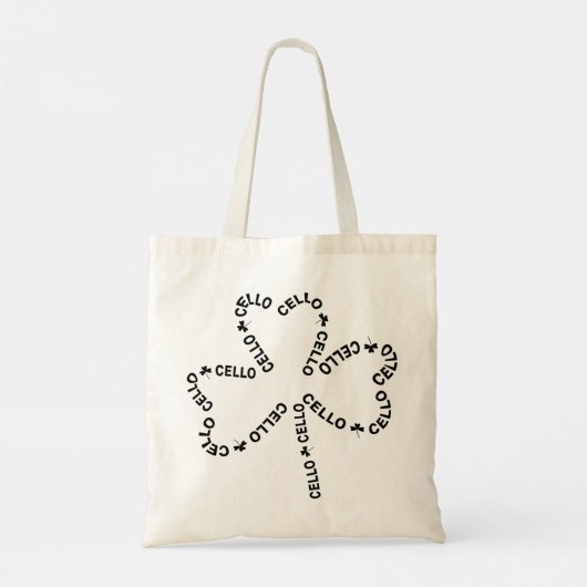 Tote Bag Shamrock de texte de cello (Dos)