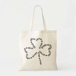 Tote Bag Shamrock de texte de cello