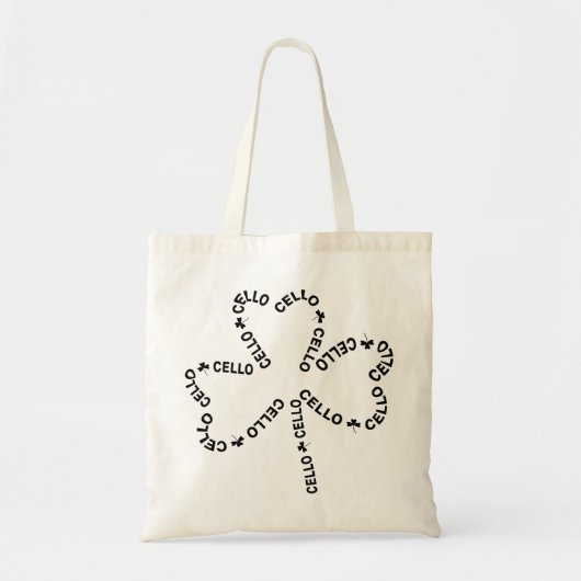 Tote Bag Shamrock de texte de cello (Devant)