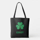 Tote Bag Shamrock Green Clover Irlande Celtic Irish Nom (Dos)