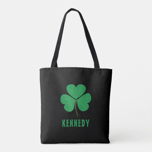 Tote Bag Shamrock Green Clover Irlande Celtic Irish Nom (Dos)