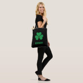 Tote Bag Shamrock Green Clover Irlande Celtic Irish Nom (Sur le modèle)