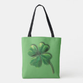 Tote Bag Shamrock irlandais vert moderne (Dos)