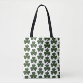 Tote Bag Shamrock Shape Plaid Dark Green (Devant)