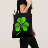 Tote Bag Shamrock vert sur stt noir (De près)