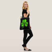 Tote Bag Shamrock vert sur stt noir (Sur le modèle)