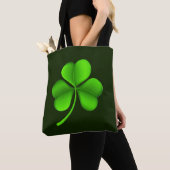 Tote Bag Shamrock vert sur stt vert foncé (De près)