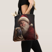 Tote Bag Shar Pei avec Noël Festif du Père Noël (De près)