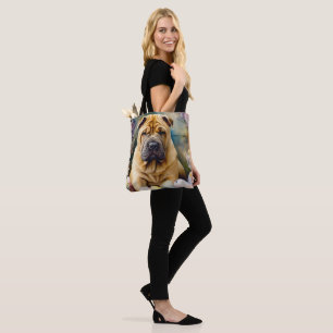 Tote Bag Shar Pei Chien avec Oeufs de Pâques Vacances