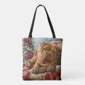 Tote Bag Shar Pei Chien Festif de Noël (Dos)
