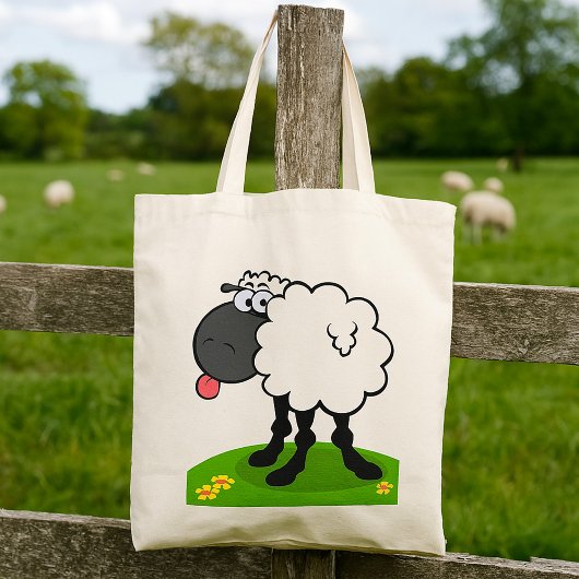 Tote Bag Sheep Sticking Tongue Out