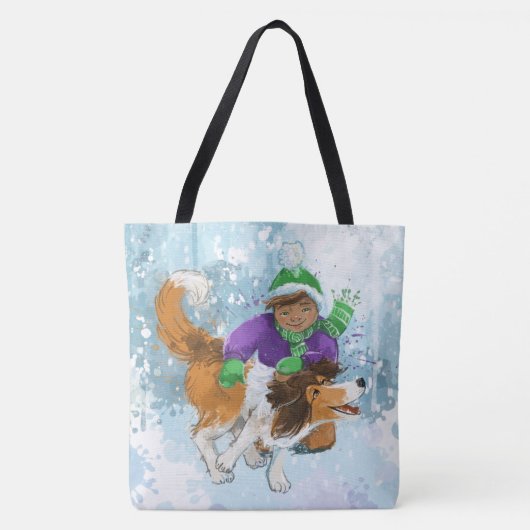Tote Bag Sheldon le Sheltie et son garçon (Devant)