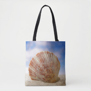 Tote Bag Shell étayé dans le sable