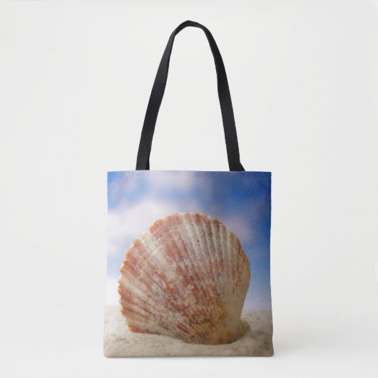Tote Bag Shell étayé dans le sable (Devant)