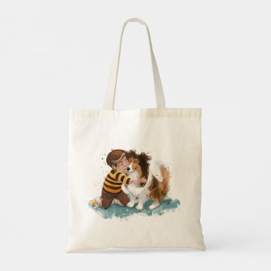 Tote Bag Sheltie and Boy Dog Hug (Dos)