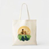Tote Bag Sheltie Dog and Boy Walk in Sunset (Devant)