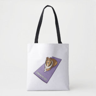 Tote Bag Sheltie faisant du yoga