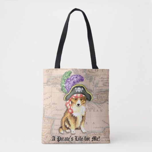 Tote Bag Sheltie Pirate (Devant)