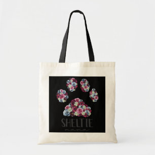 Tote Bag Shelty Mama Floral Paw Shetland Sheepdog Maman