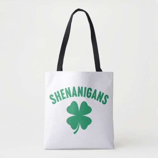 Tote Bag Shenanigans Shamrock Saint-Patrick Rétro (Devant)