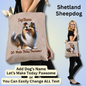 Tote Bag Shetland Sheepdog - Ajouter le nom du chien, modif
