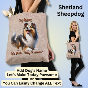 Tote Bag Shetland Sheepdog - Ajouter le nom du chien, modif