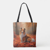 Tote Bag Shetland Sheepdog en automne Feuilles automne Insp (Dos)