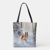 Tote Bag Shetland Sheepdog Laisser neiger Noël (Dos)