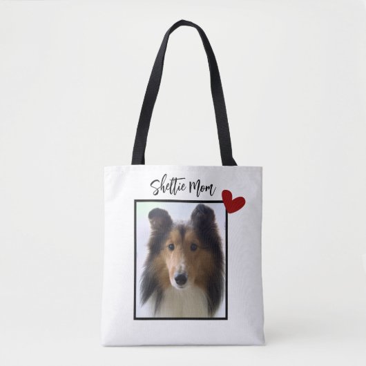 Tote Bag Shetland Sheepdog Photo Shelter Maman (Devant)