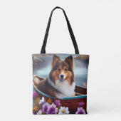 Tote Bag Shetland Sheepdog sur une pagaie : une aventure Pi (Dos)