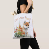 Tote Bag Shiba Inu Chien Maman Florale (De près)