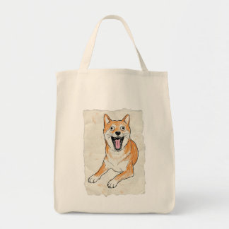 Tote Bag Shiba Inu hurlant drôle - Craie de Chaos Interne