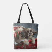 Tote Bag Shih Tzu Chien Festif de Noël (Dos)