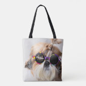 Tote Bag Shih Tzu Cool fun mignon Photo Custom Monogramme (Dos)
