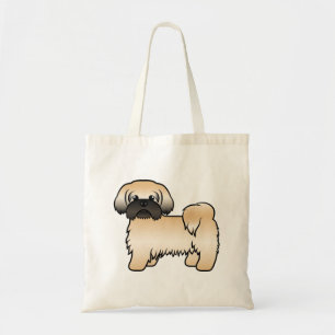 Tote Bag Shih Tzu de dessin animé mignon en or avec un masq