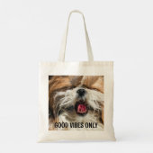 Tote Bag Shih tzu langue drôles violes texte personnalisé (Dos)