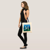 Tote Bag Shoal of Blue Discus Fish Monogramme (Devant (modèle))